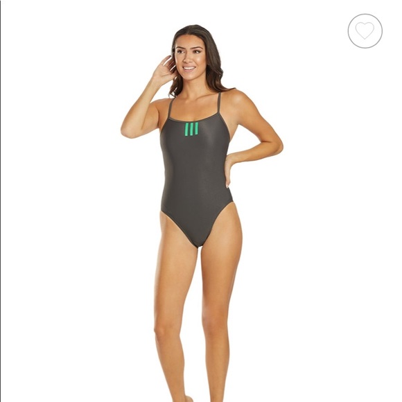 ADIDAS Solid/Stripe C-Back One Piece Swimsuit - Picture 4 of 6